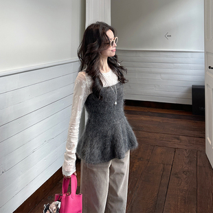 金苏一 马海毛针织吊带上衣冬季韩版收腰显瘦小个子叠穿毛衣背心