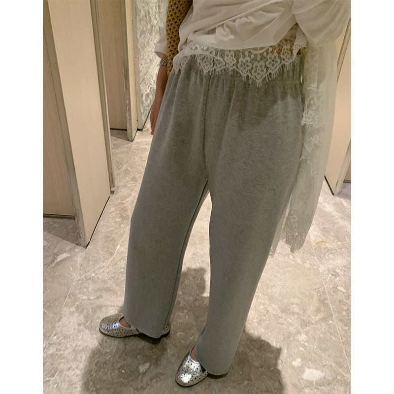 金苏一九分灰色卫裤女2026春夏韩版高腰显瘦小个子休闲裤chic裤子