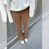 金苏一 潮 高腰显瘦小个子休闲裤 灯芯绒弹力微喇裤 女2025秋冬韩版