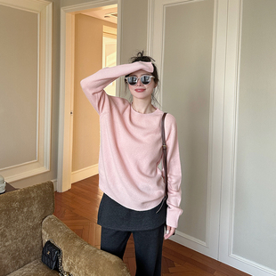 100绵羊毛针织衫 毛衣纯色羊毛衫 2025冬季 百搭套头长袖 韩版 金苏一