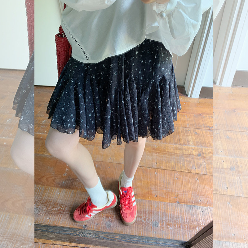 金苏一 波点印花短裙女2026春秋韩版高腰显瘦百搭鱼尾裙chic裙子