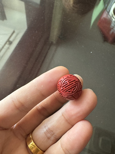 创汇时期雕漆寿字珠子，单颗价格