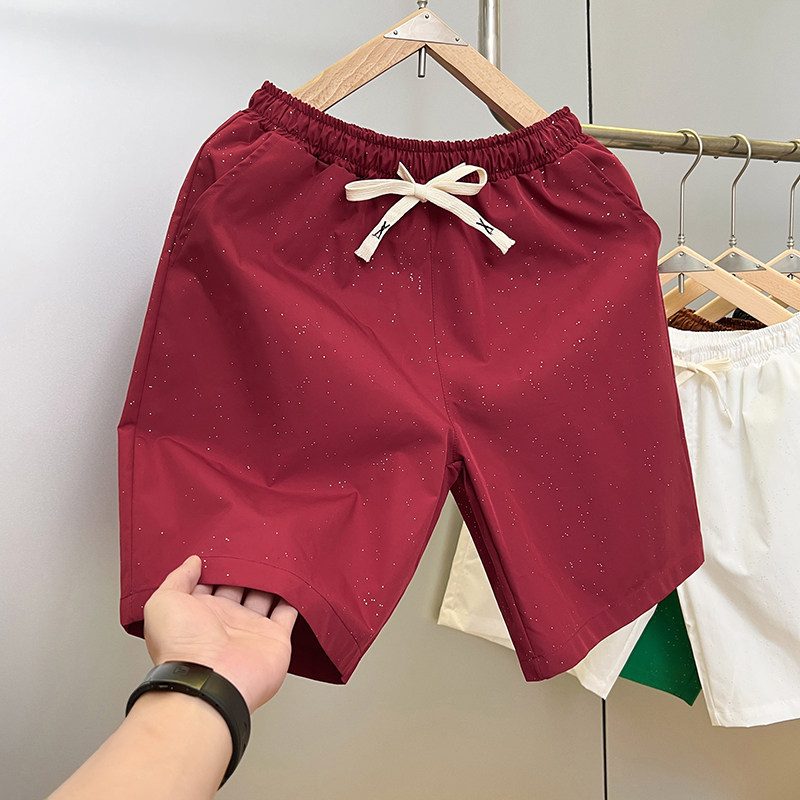 2025夏季新五分短裤男个性时尚百搭休闲运动宽松亮闪闪外穿沙滩裤,男装,短裤,淘宝优惠券,粉丝福利购,淘宝优惠卷