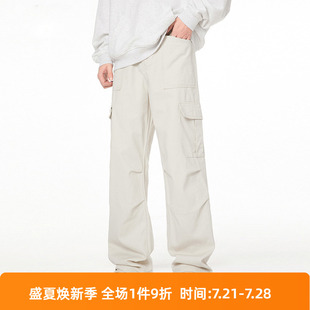 純棉工裝 寬松直筒闊腿傘兵休閑褲 2024春季 新款 男女美式 鹿森 褲