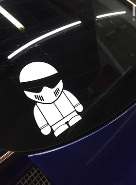 STIG改装车反光贴TOP GAER个性赛车手卡通人物贴花 车窗装饰贴