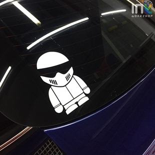 车窗装 STIG改装 赛车手卡通人物贴花 GAER个性 饰贴 车反光贴TOP