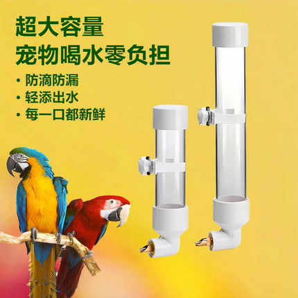 鸟用饮水器喝水鹦鹉喂水器撞针自动大号水壶玄凤虎皮芦丁鸡用品具