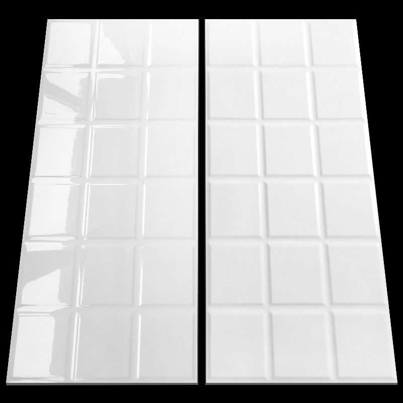 北欧厨房墙面砖  白色小方格瓷砖 简约卫生间面包砖小白砖300x600