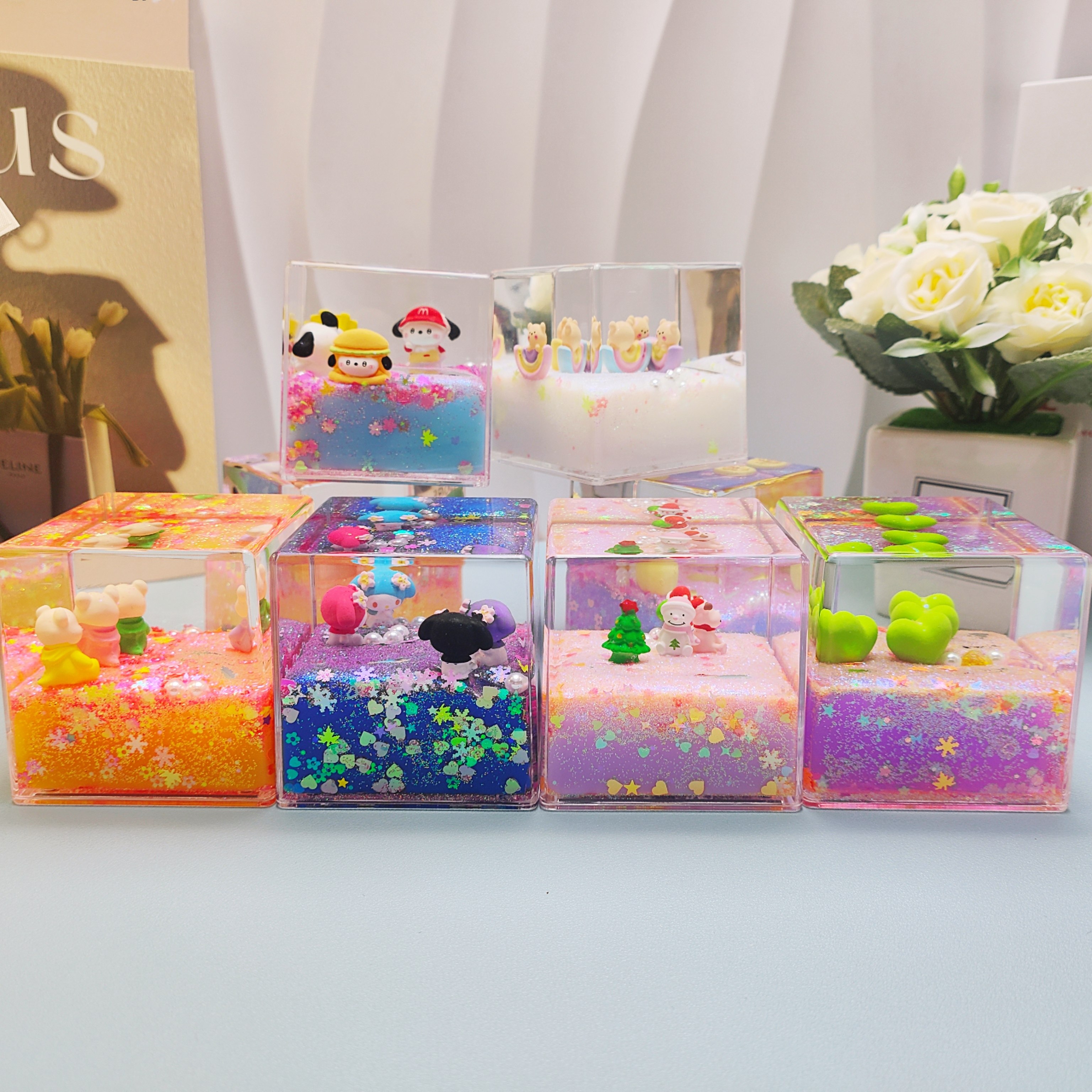 亚克力摇摇乐大方块四漂入油流沙摆件儿童盲盒送男女孩生日礼物,节庆用品/礼品,创意/设计玩具,淘宝优惠券,粉丝福利购,淘宝优惠卷