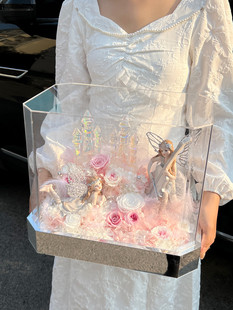 情人节礼物独角兽永生花玫瑰城堡送闺蜜女友表白求婚纪念生日礼盒