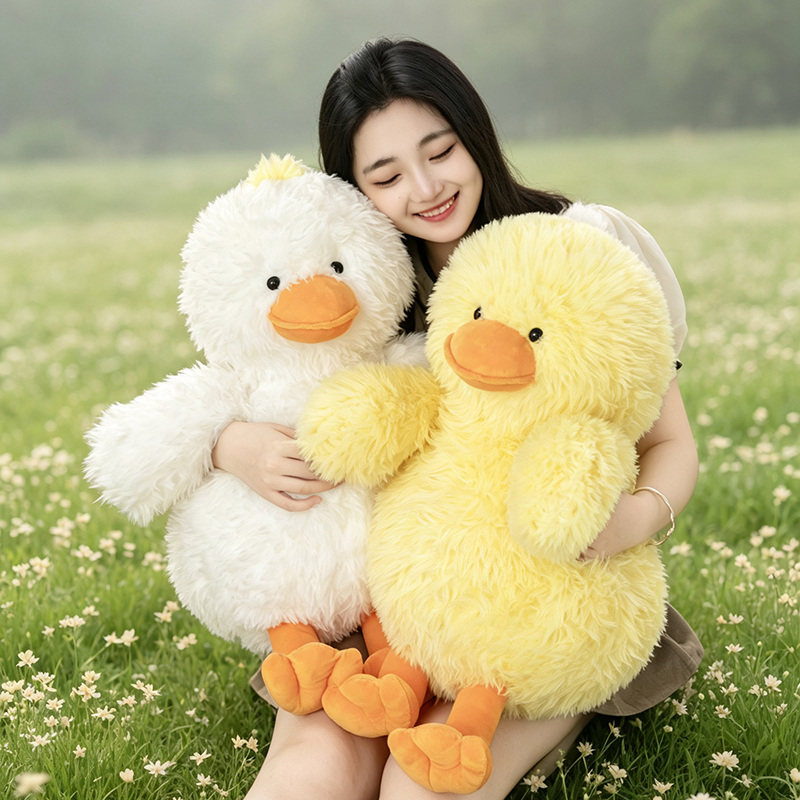 可爱墩墩炸毛小黄鸭毛绒玩具公仔治愈系卡通动物玩偶女生生日礼物
