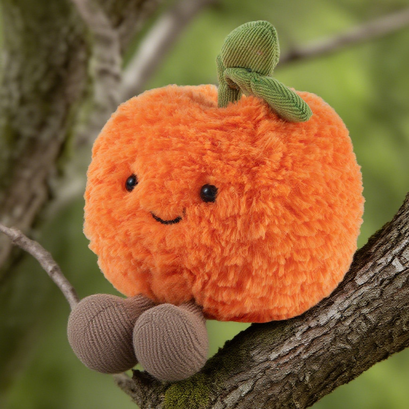 趣味网红可爱橘子玩偶女生毛绒