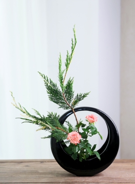 日式陶瓷中国插花器皿