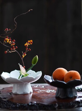 高脚陶瓷花盆水培器皿插花器日式