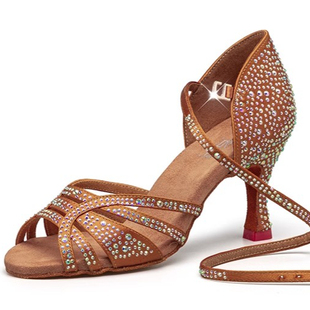 东方名派2024新款亮钻经典百搭加厚软底打丁舞表演比赛salsa舞鞋