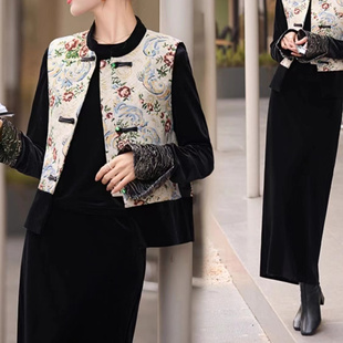 2025新款时尚洋气百搭气质坎肩女装宽松显瘦新中式国风马甲潮流