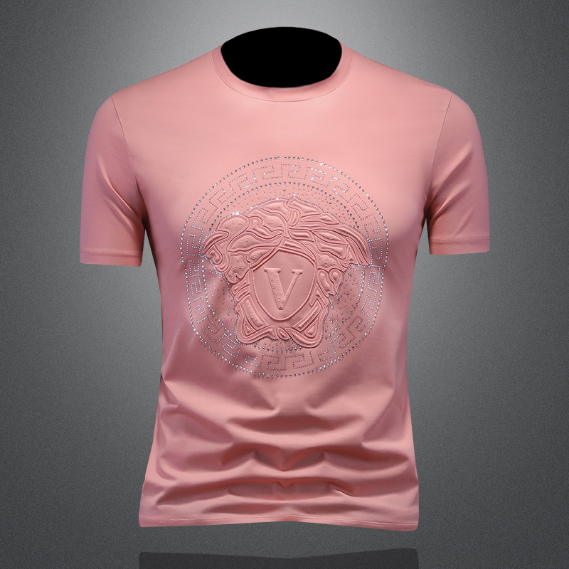 2025夏季新款丝光棉短袖t恤男士潮流休闲圆领半袖上衣26038P75，男装T恤，钱塘6036（原3026）