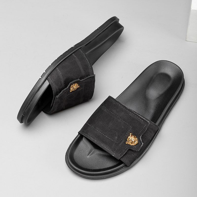 不臭脚拖鞋男士室内家居浴室洗澡真皮防滑软底家用凉拖男款220342