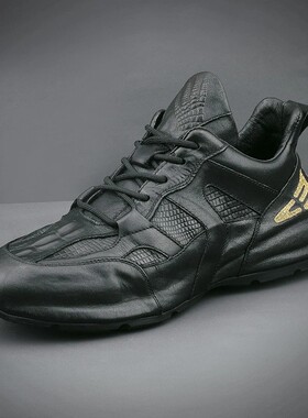 帕达索新款潮鞋真皮老爹鞋百搭厚底休闲鞋皮包底运动鞋221029-CLG