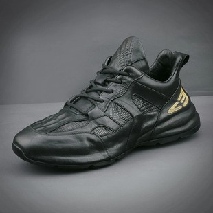 帕达索新款潮鞋真皮老爹鞋百搭厚底休闲鞋皮包底运动鞋221029-CLG