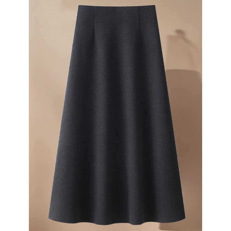 极简风毛呢A字半身裙女2025秋冬