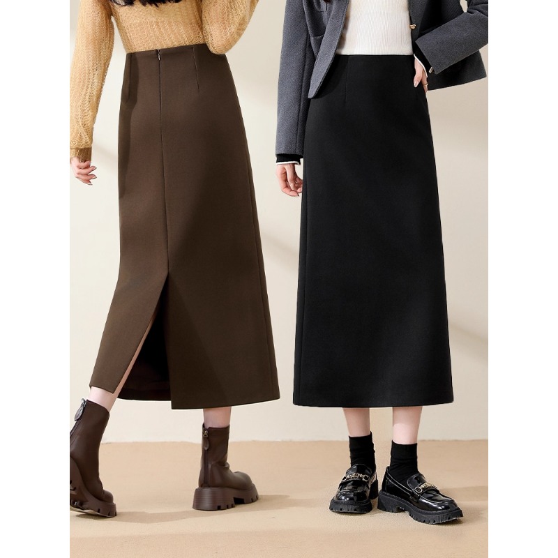 毛呢半身裙女秋冬2025新款