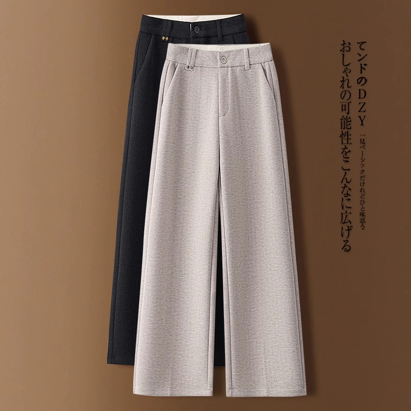 高级感毛呢休闲裤女士早春季新款