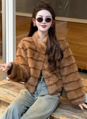小香风羊羔毛短款外套女冬季新款
