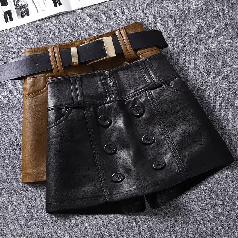 黑色PU皮皮裙半身裙女2025新款
