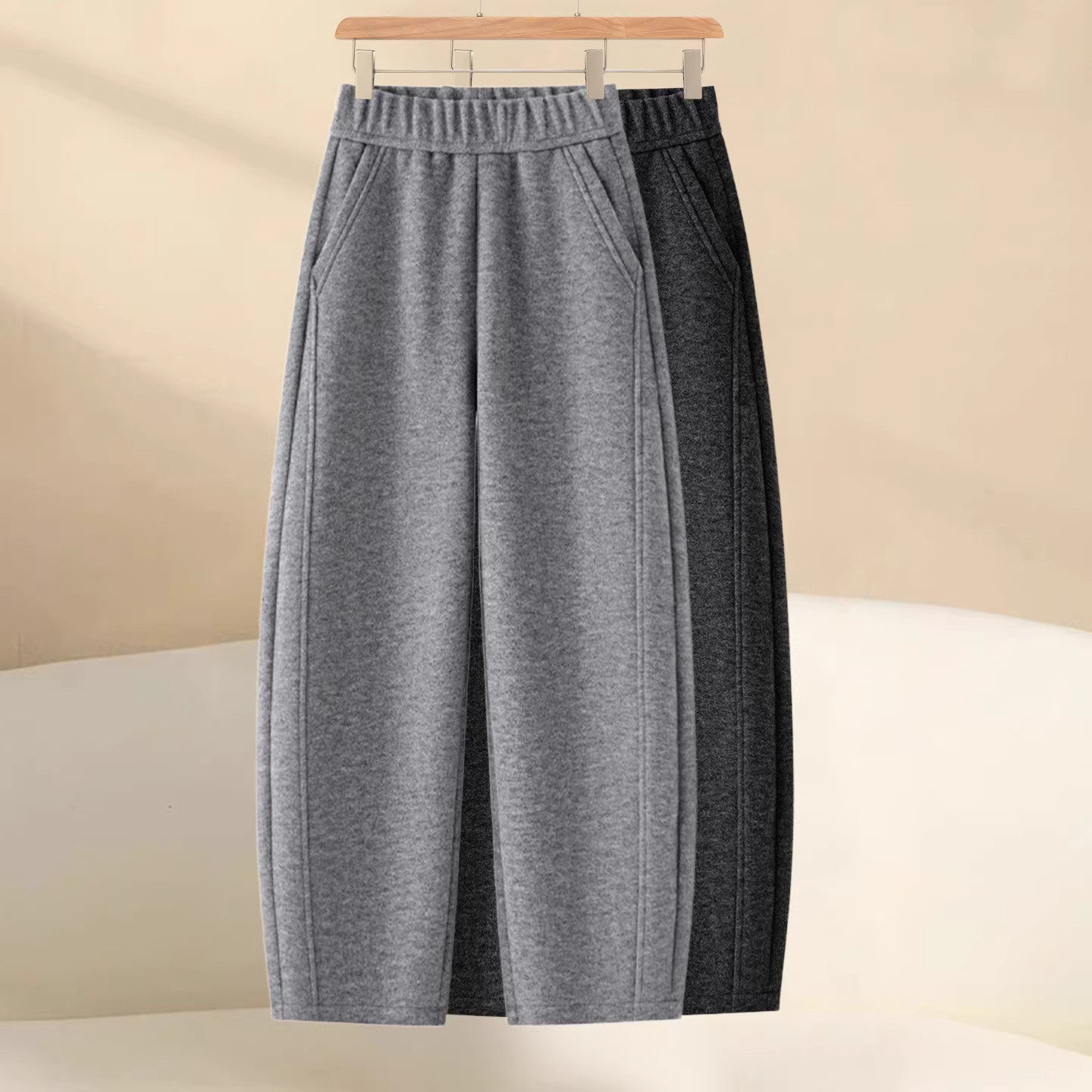 羊毛呢弯刀裤女秋冬季2025新款小个子高腰显瘦加绒加厚休闲镰刀裤,女装/女士精品,大码裤装,淘宝优惠券,粉丝福利购,淘宝优惠卷