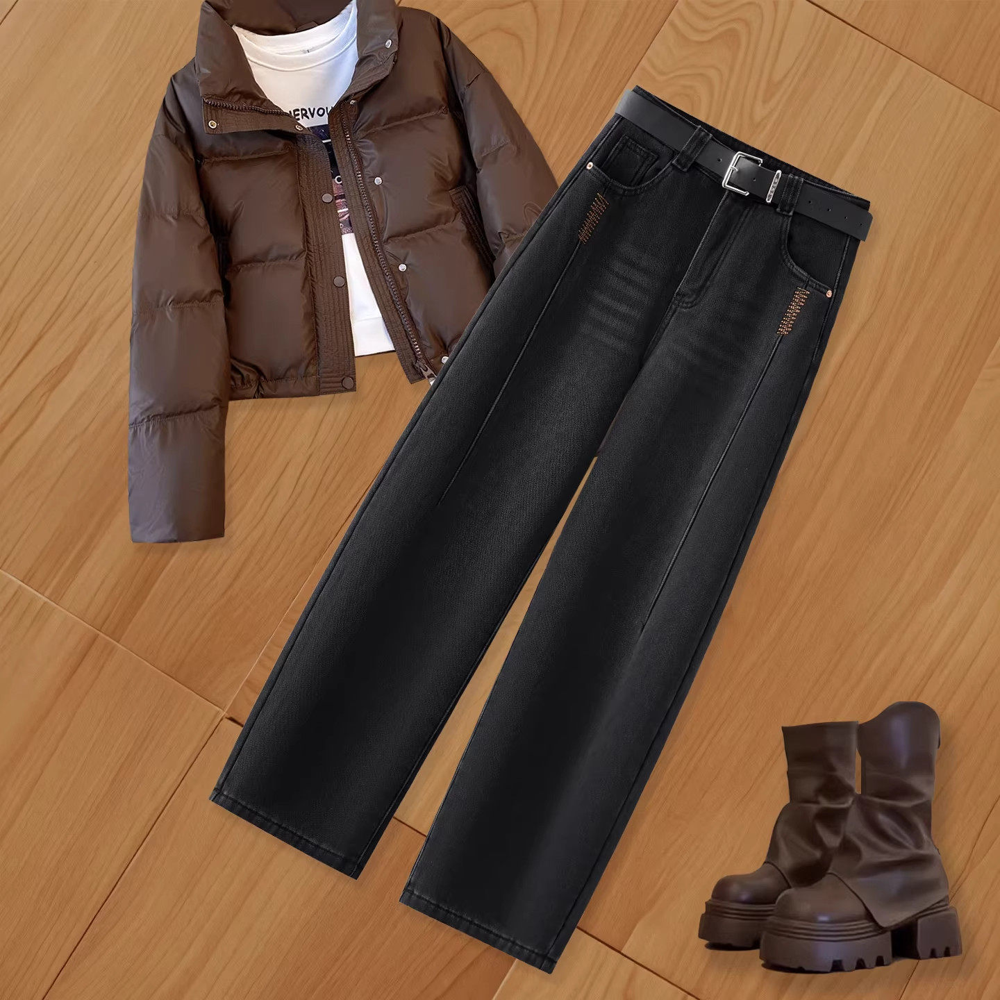 黑色复古弯刀裤腿牛仔裤女春2026新款高腰宽松设计感九分直筒裤子,女装/女士精品,大码裤装,淘宝优惠券,粉丝福利购,淘宝优惠卷