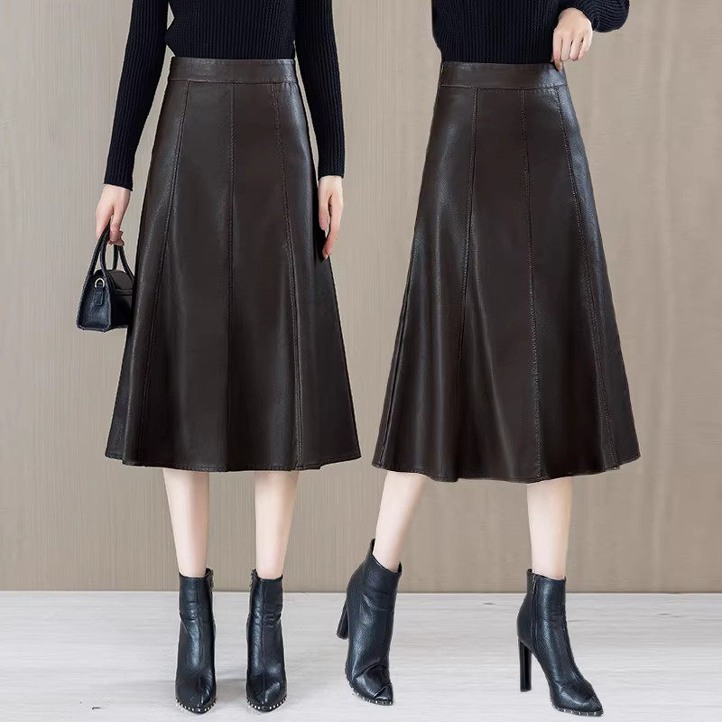 黑色皮裙半身裙春秋高腰过膝中长裙子2026新款PU皮a字大摆裙伞裙,女装/女士精品,大码半身裙,淘宝优惠券,粉丝福利购,淘宝优惠卷