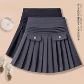 超好看设计感亮片半身裙女2026春装 新款 高腰显瘦a字百褶裙短裙子