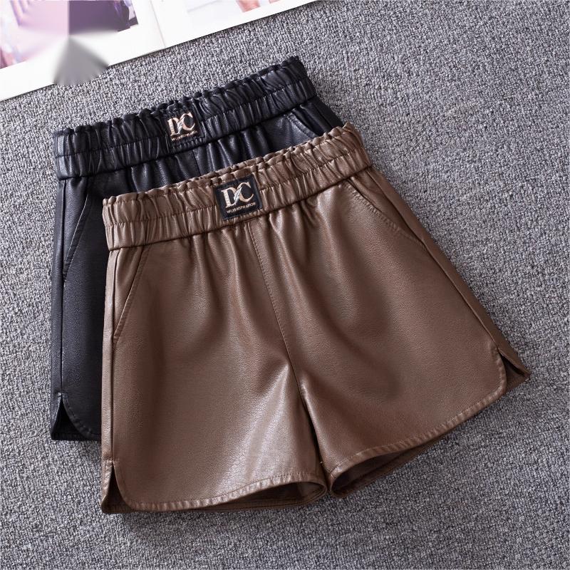 外穿皮短裤女松紧腰2025秋冬新款