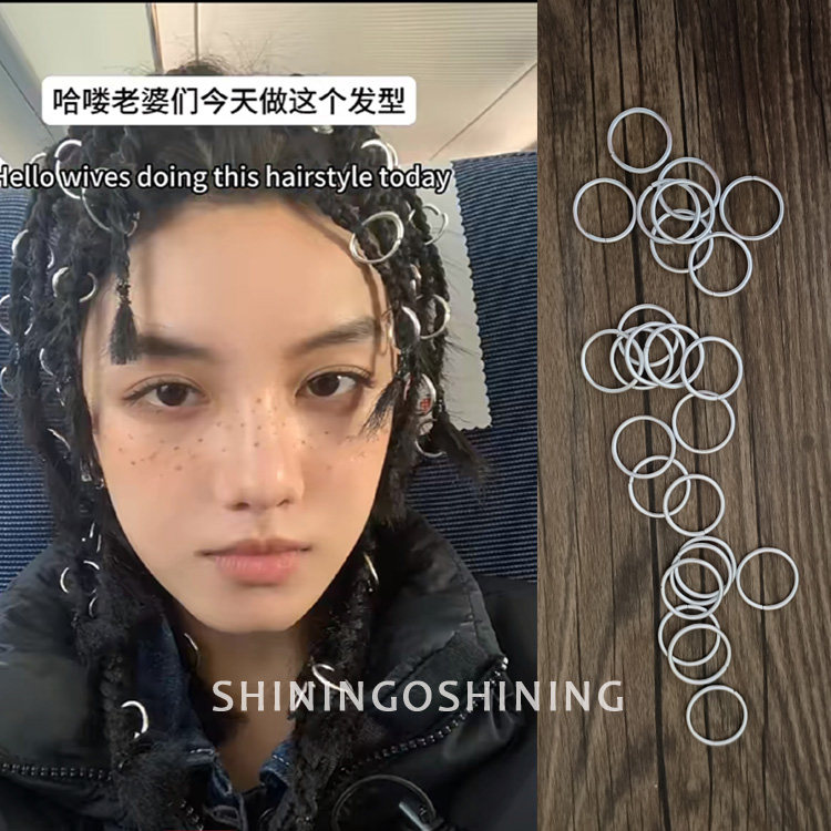 朋克机车辣妹风脏辫发环 街舞叛逆造型发饰青年拍照写真头环发环