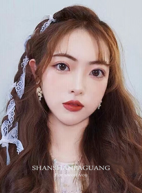 日韩可爱甜美清纯少女妹妹发绳 绑头发蝴蝶结白色蕾丝扎马尾发饰