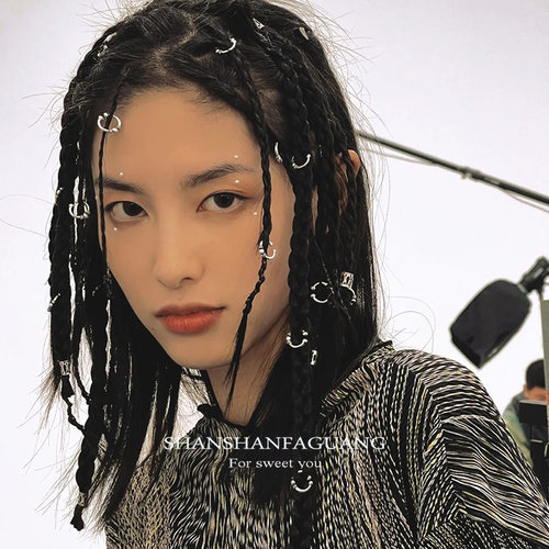 脏辫环扣牛仔嘻哈风写真朋克金属