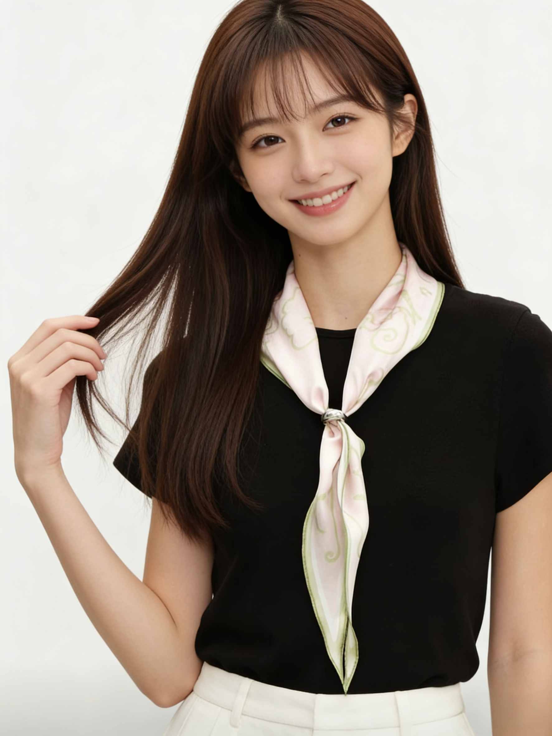 现货 萌趣狗狗藤蔓交织印花小丝巾女2026夏季新款小众百搭三角巾