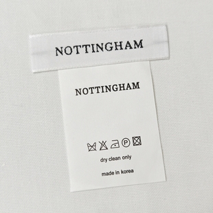 NOTTINGHAM韩国领标现货 木梭机缎面织唛 柔软侧标洗水标定制设计