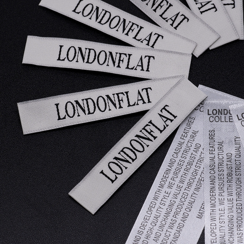 LONDONFLAT韩国领标洗水标服装商标衣服布标签双锦织唛侧唛定制订