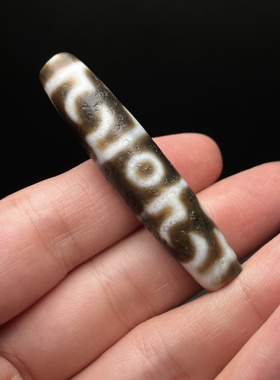 手工高油润莲师三眼莲师法器天珠吊坠纹路清晰风化自然包浆