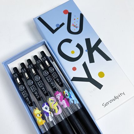 日本ZEBRA斑马小马宝莉JJ15限定DIY款笔学生可爱按动考试中性黑笔