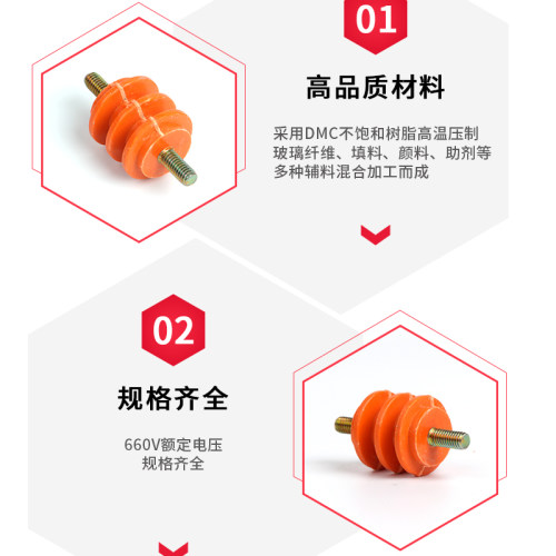 低压配电柜绝缘子30*30 40*40 60*60M6/M8/M10零地排黄色绝缘柱座