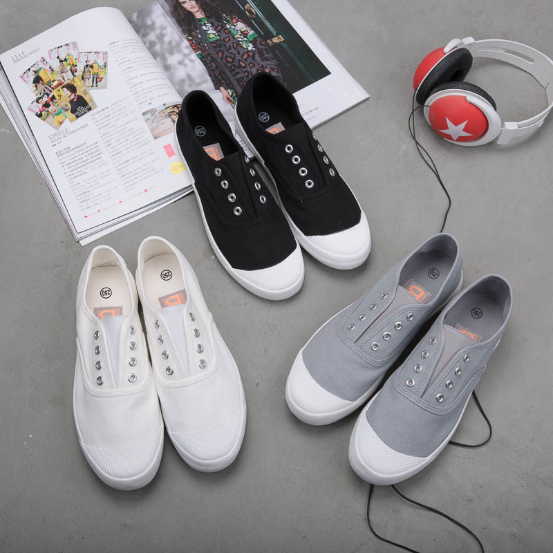 夏季新款白色帆布鞋男韓版平底小白鞋淺口套腳懶人鞋壹腳蹬低幫鞋在類目 戶外/登山/野營/旅行用品, 戶外鞋襪, 戶外休閒鞋中 - 來自Buy2taobao.com提供專業的淘寶代購服務