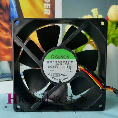 建准SUNON KD1209PTB2 9CM 9025 12V 1.6W 3线测速超静音散热风扇