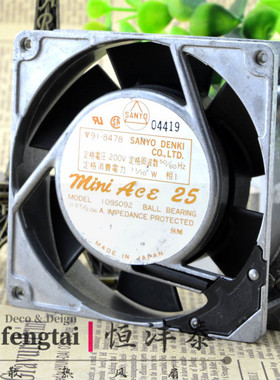原装山洋 109S092 200V 11/10W 0.07/0.06A 90*90*25MM 铝框风扇