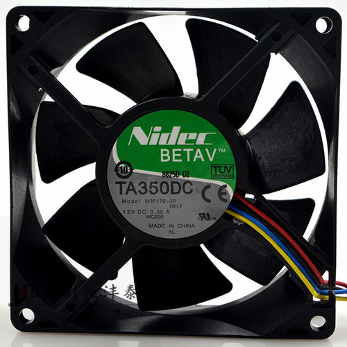 NIDEC 9032 12V 0.55A 戴尔台式机4线温控风扇TA350DC M35172-35