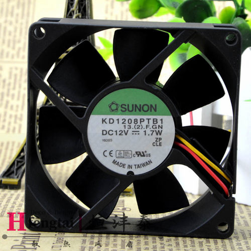 建准SUNON 8025 8厘米/CM双滚珠机箱CPU风扇12V 1.7W KD1208PTB1