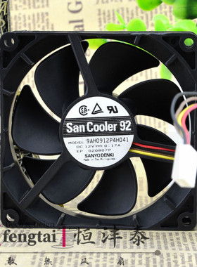 全新原装山洋 9cm9225 12V0.17A 9AH0912P4H041 4针PWM超静音风扇