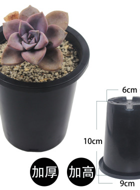 加厚圆形黑色带边沿塑料吊兰花盆育苗家用阳台种植高花盆控根透气